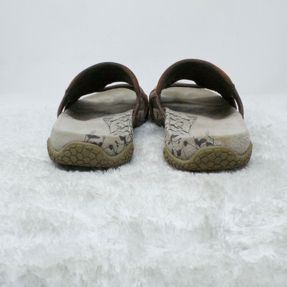 Merrell Pesaro Brown Leather Sandals Slide Size 8 - Picture 5 of 8